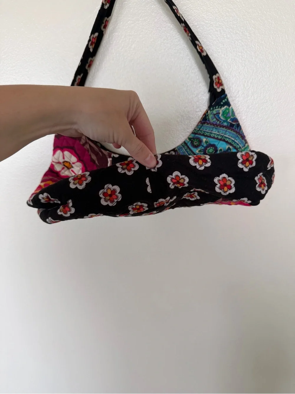 VERA BRADLEY Vintage Retired Pirouette Carnaby Blue Rhapsody Patchwork Hobo Bag